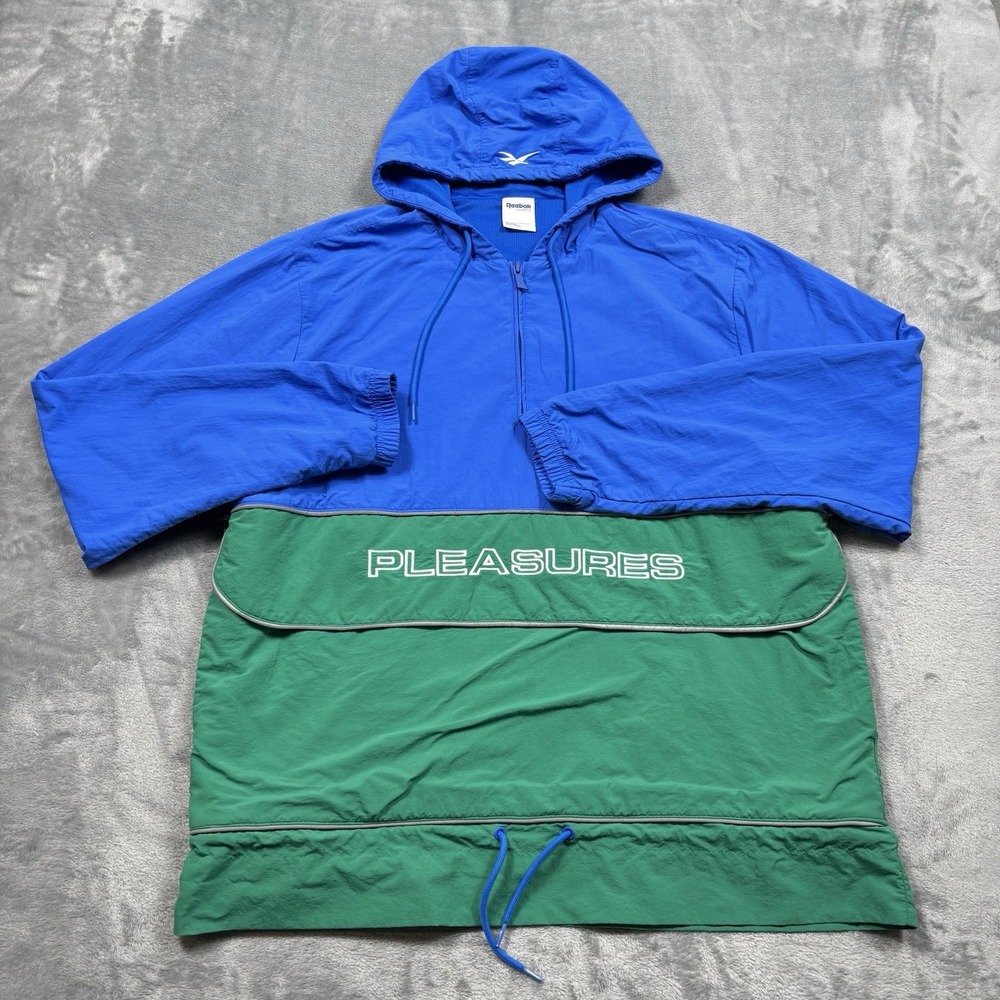 Pleasures X Reebok Vector Anorak Men's Size Medium Color Block Streetwear Nylon